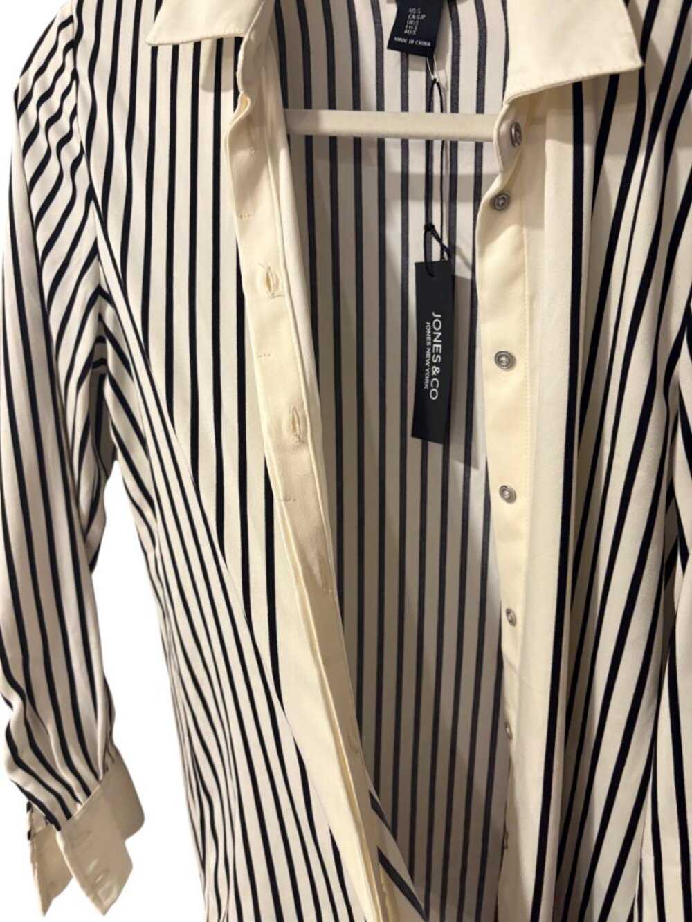 Jones & Co Striped Button-Up Blouse - Picture 6 of 7